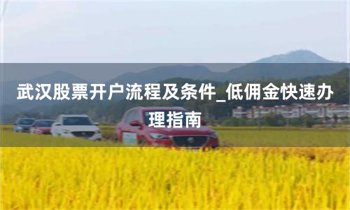 武汉股票开户流程及条件_低佣金快速办理指南